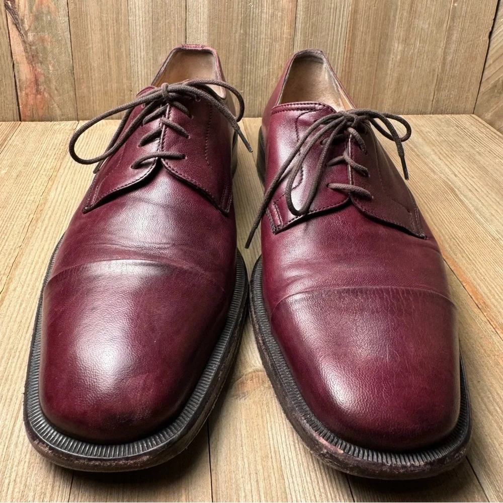 Bruno Magli Men’s Cordovan Lace Up Branson Toe Cap Oxford Dress Shoes size 8‎
